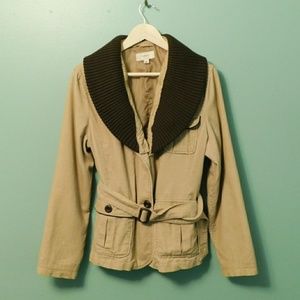 Coffee and cream suede coat